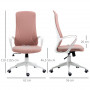 Ergonomisk Kontorsstol Lutande Ryggstöd Rosa Vit