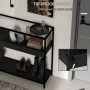 Konsolbord med 2 Hyllor och Glasskiva Metall Svart 100 x 30 x 78 cm