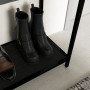 Konsolbord med 2 Hyllor och Glasskiva Metall Svart 100 x 30 x 78 cm