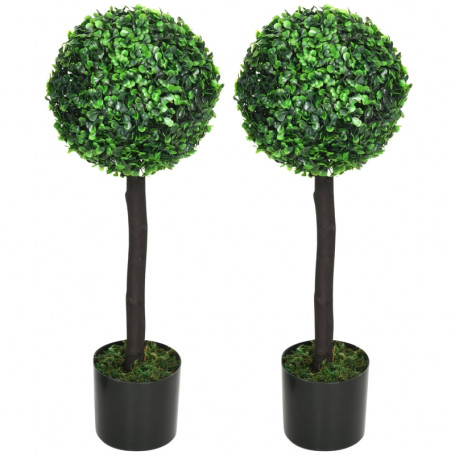 Set med 2 Konstgjord Växt - Buxbom H. 60 cm