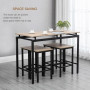 Barbord Group med 4 Barpallar Industriell Design Ek / Svart 120 x 60 x 90 cm