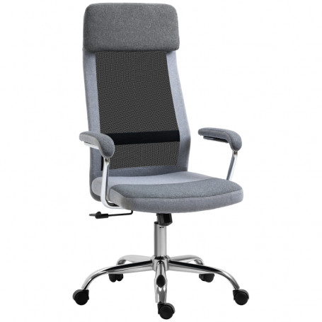 Ergonomisk Kontorsstol med Nackstöd Nordic Style - Ljusgrå