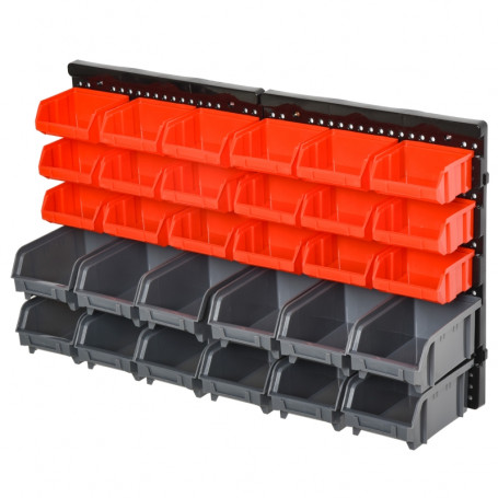 Verktyg Väggpanel med 30 Stapelbara Lådor 37 x 18 x 63 cm