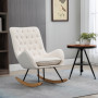 Gungstol - Scandi Design Knappad Krämvit Tyg