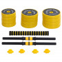3-i-1 Hantelset 25 kg med 3 st Pinnar, Justerbar, Gul