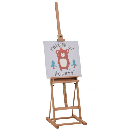 Vikbart Staffli Trä Studiostafli Justerbart, Natur 53 x 50,5 x 171-230 cm