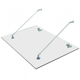 Entrétak Glas Rostfritt Stål Klarglas 150 x 90 cm