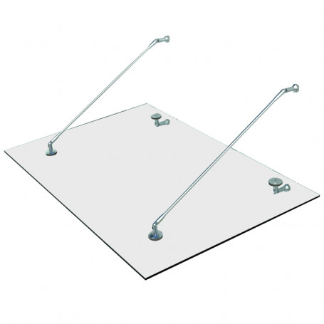Entrétak Glas Rostfritt Stål Klarglas 150 x 90 cm