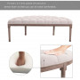 Sängbänk Vintage med Knappar Beige 140 x 51 x 48 cm