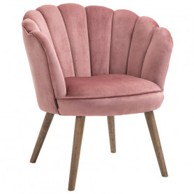 Fåtölj Snäckformad Sammet Rosa