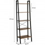 Steghylla Industriell Design 56 x 172 x 34 cm Bokhylla Med 5 Hyllplan