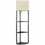Hörn Golvlampa med 3 Hyllplan, Svart/Vit H.159 cm