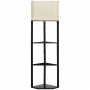 Hörn Golvlampa med 3 Hyllplan, Svart/Vit H.159 cm