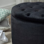Pall med Förvaring Oval Sammet Svart 71 x 52 x 42 cm