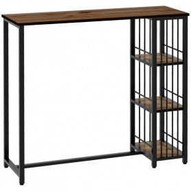 Barbord Köksbänk Industridesign 3 Hyllplan 120 x 40 x 105 cm Svart ...