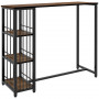 Barbord Köksbänk Industridesign 3 Hyllplan 120 x 40 x 105 cm Svart - Brun