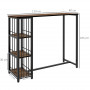 Barbord Köksbänk Industridesign 3 Hyllplan 120 x 40 x 105 cm Svart - Brun