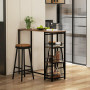 Barbord Köksbänk Industridesign 3 Hyllplan 120 x 40 x 105 cm Svart - Brun