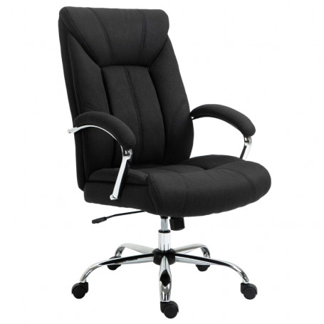 Ergonomisk Kontorsstol Svart Linne Vippfunktion