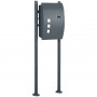 Stående Brevlåda med Lås, 2 Nycklar 44 x 15 x 114 cm Stål Grå
