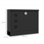 Brevlåda Metall Modern Låsbar 36,5 x 11,5 x 29 cm Svart