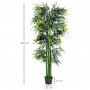 Konstgjord Växt Bambu H. 180 cm Grön - Svart