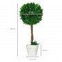 Konstväxt Set x2 Buxbom H. 60 cm Inklusive Konstgjord Mossa och Planter