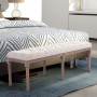 Stoppad Sängbänk Vintage Trä Beige Linne 142 x 47 x 51 cm