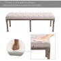 Stoppad Sängbänk Vintage Trä Beige Linne 142 x 47 x 51 cm
