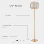 Golvlampa Guld Metall-Mesh 35 x 150 cm - 40W E27