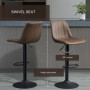 Barstolar x2 Set Höj- och Sänkbar Brun - Svart H. 59 - 80 cm