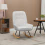 Gungstol Modern designad  Sherpafleece Grå - Trä 63 x 95 x 97 cm