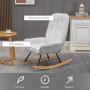 Gungstol Modern designad  Sherpafleece Grå - Trä 63 x 95 x 97 cm