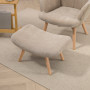 Fåtölj med Fotpall Scandi Design Manchester-look Brun - Trä