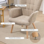 Fåtölj med Fotpall Scandi Design Manchester-look Brun - Trä