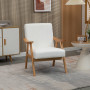 Fåtölj Skandi Design Sammet Kräm - Natur