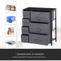 Byrå med 7 Tyglådor 63,5 x 30 x 71 cm Grå - Svart