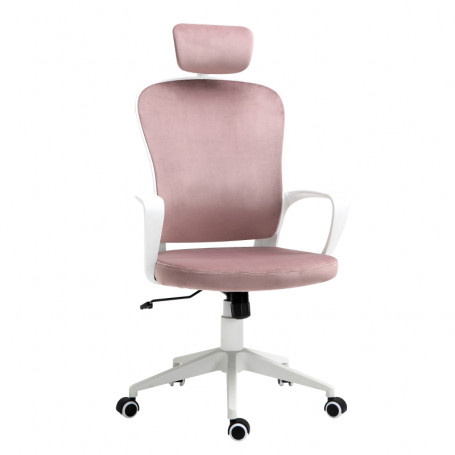 Kontorsstol Ergonomisk cm Rosa / Vit  63 x 64 x 118-128