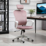 Kontorsstol Ergonomisk cm Rosa / Vit 63 x 64 x 118-128