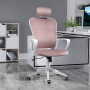 Kontorsstol Ergonomisk cm Rosa / Vit 63 x 64 x 118-128