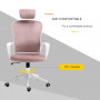 Kontorsstol Ergonomisk cm Rosa / Vit 63 x 64 x 118-128
