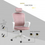 Kontorsstol Ergonomisk cm Rosa / Vit 63 x 64 x 118-128