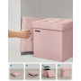 Sittbänk med Förvaring Sammet Rosa 38 x 38 x 38 cm