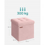 Sittbänk med Förvaring Sammet Rosa 38 x 38 x 38 cm