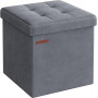Sittbänk med Förvaring Sammet Mörkgrå 38 x 38 x 38 cm