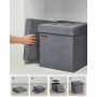Sittbänk med Förvaring Sammet Mörkgrå 38 x 38 x 38 cm