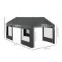 Garagetält / Paviljong Höjdjusterbar 6 x 3 m Mörkgrå