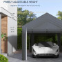 Garagetält / Paviljong Höjdjusterbar 6 x 3 m Mörkgrå
