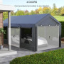 Garagetält / Paviljong Höjdjusterbar 6 x 3 m Mörkgrå