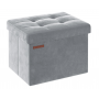 Sittpall med Förvaring Sammet Ljusgrå 31 x 41 x 31 cm
